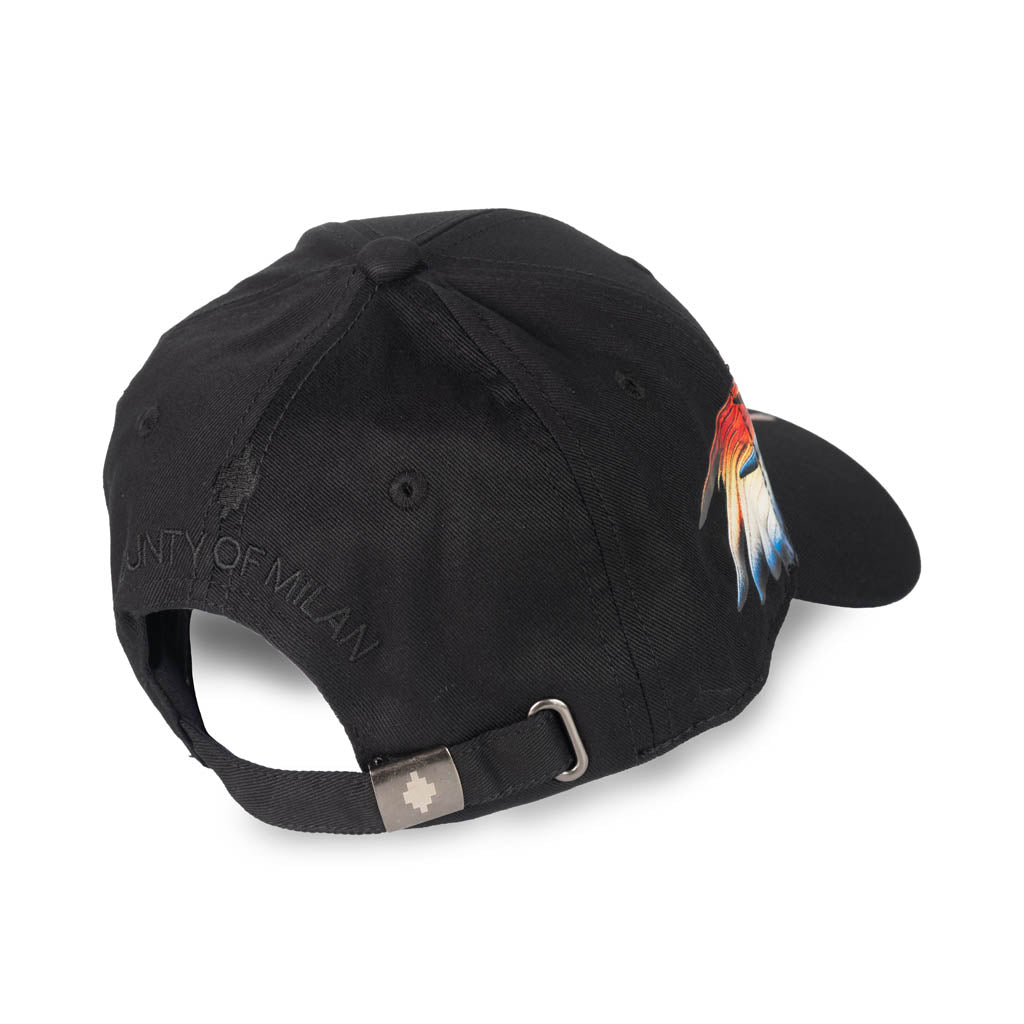 CAPPELLO CON VISIERA UOMO MARCELO BURLON COUNTY OF MILAN CON STAMPA - COL. NERO