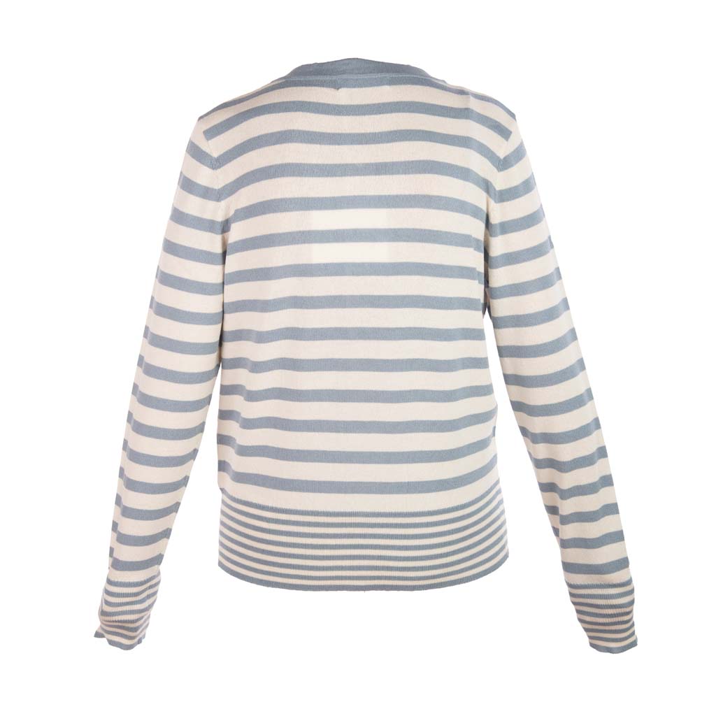 CARDIGAN DONNA ARTIGLI GIROCOLLO CON TASCHE A FILO MOD. "MARINE" - COL. POLVERE / PANNA