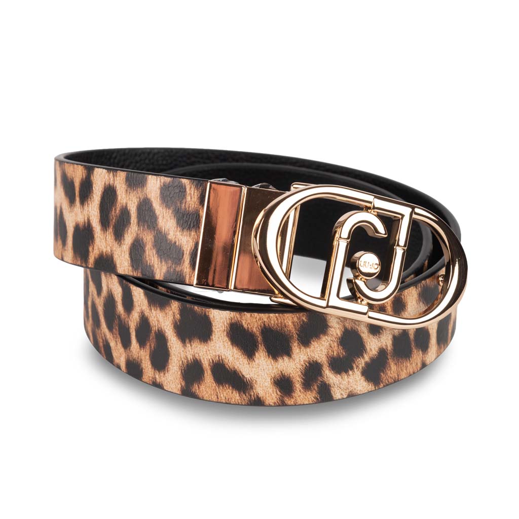 CINTURA DONNA LIU JO REVERSIBILE - COL. NERO / ANIMALIER