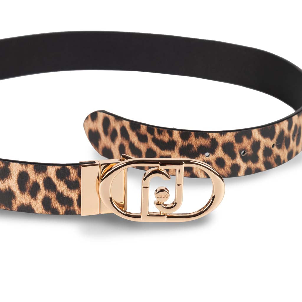 CINTURA DONNA LIU JO REVERSIBILE - COL. NERO / ANIMALIER
