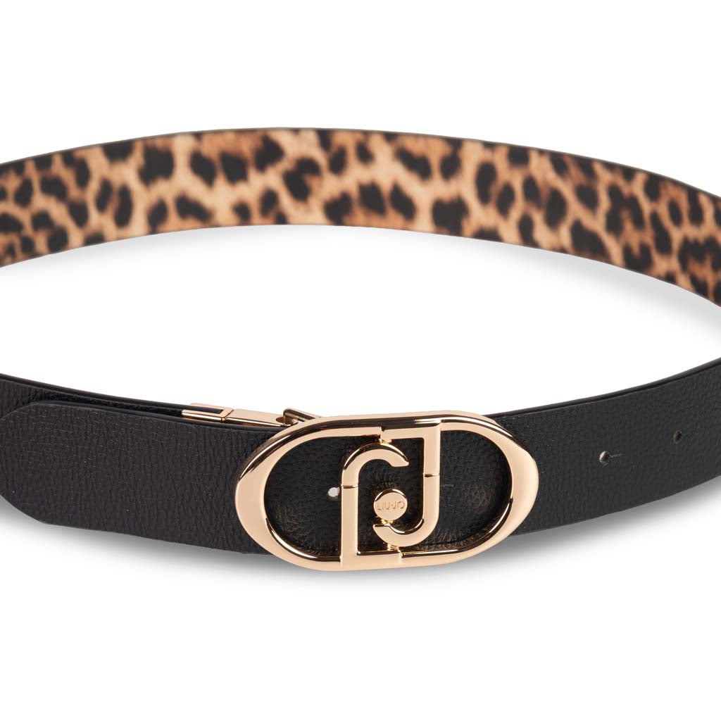 CINTURA DONNA LIU JO REVERSIBILE - COL. NERO / ANIMALIER