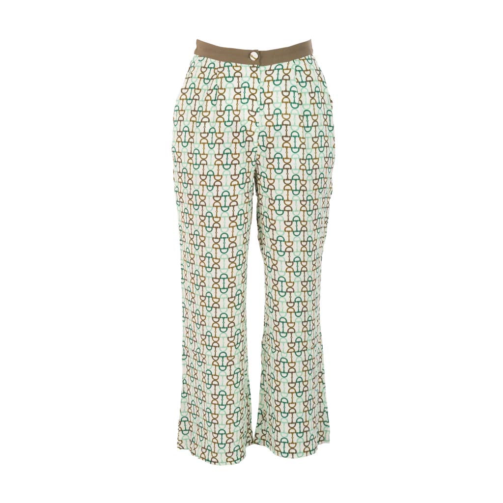 PANTALONI DONNA GAUDI' CON STAMPA E PINCES - COL. FAIREST JADE