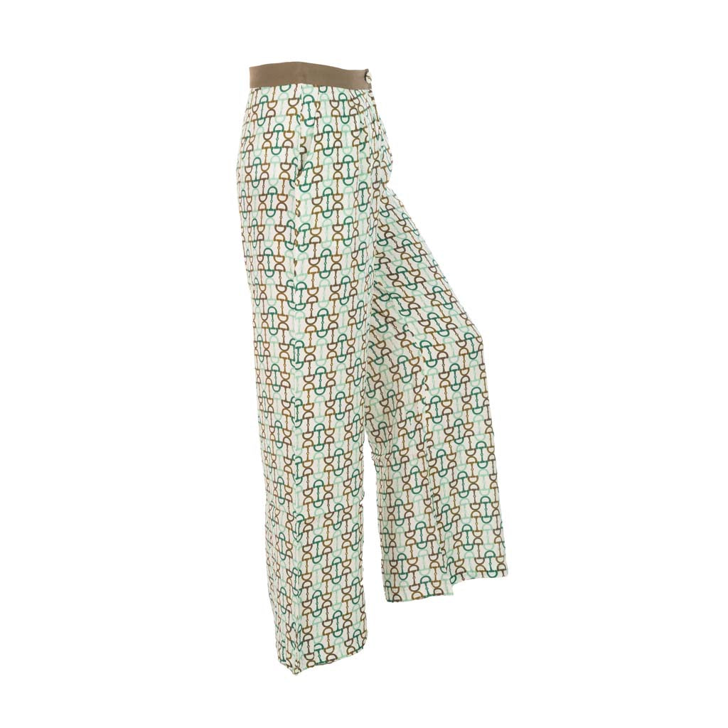 PANTALONI DONNA GAUDI' CON STAMPA E PINCES - COL. FAIREST JADE