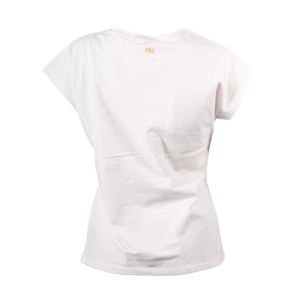 T-SHIRT DONNA ARTIGLI CON APPLICAZIONE - COL. PANNA