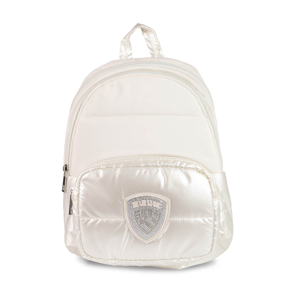 ZAINO DONNA BLAUER IN NYLON ED ECOPELLE - COL. BIANCO