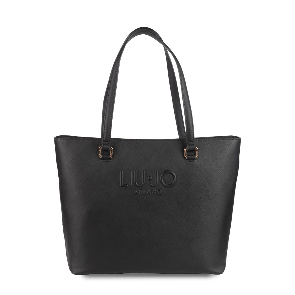 BORSA DONNA LIU JO IN ECOPELLE CON LOGO IN RILIEVO - COL. NERO