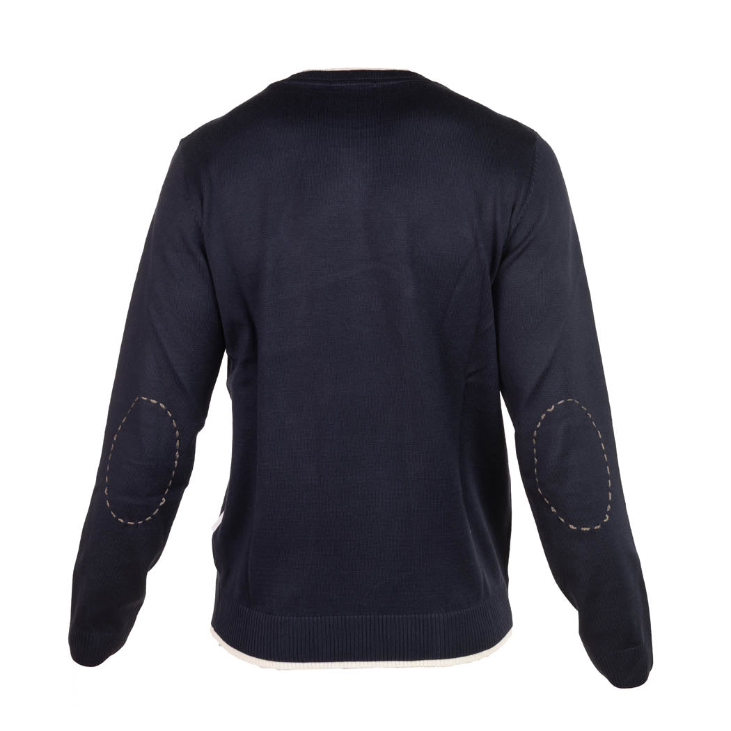 MAGLIONCINO UOMO SEINSE CON RICAMI IN CONTRASTO COLORE - Colori disponibili: 2