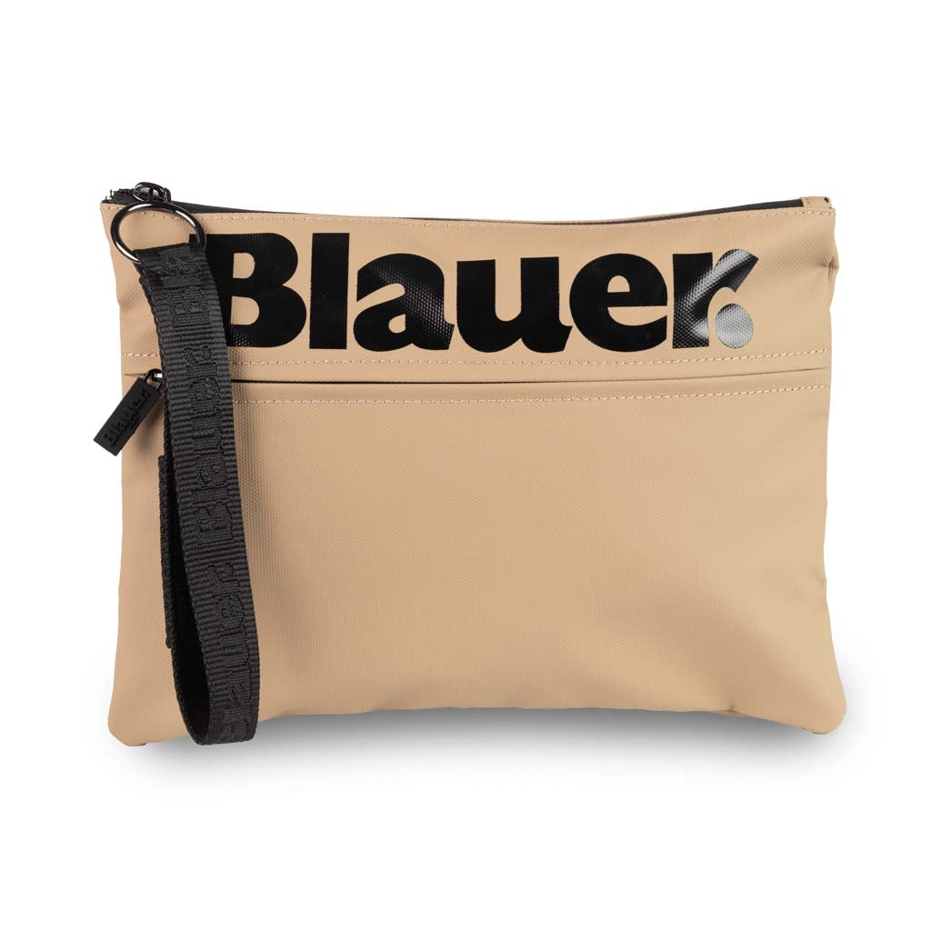 POCHETTE UOMO BLAUER IN NYLON CERATO - COL. BEIGE