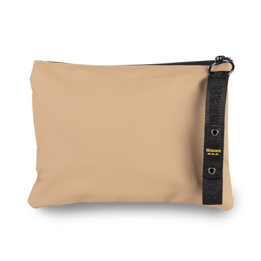 POCHETTE UOMO BLAUER IN NYLON CERATO - COL. BEIGE