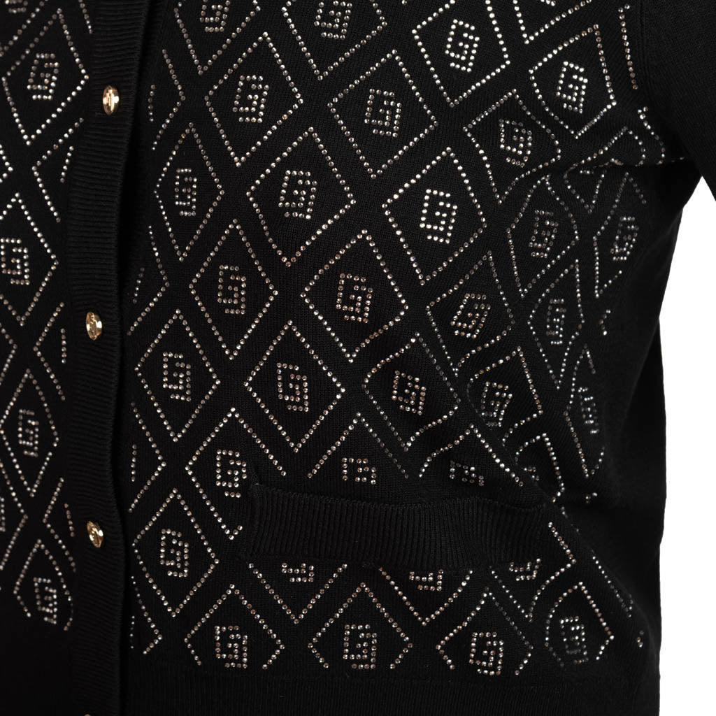 CARDIGAN DONNA GAUDì CON BOTTONI DORATI - COL. NERO