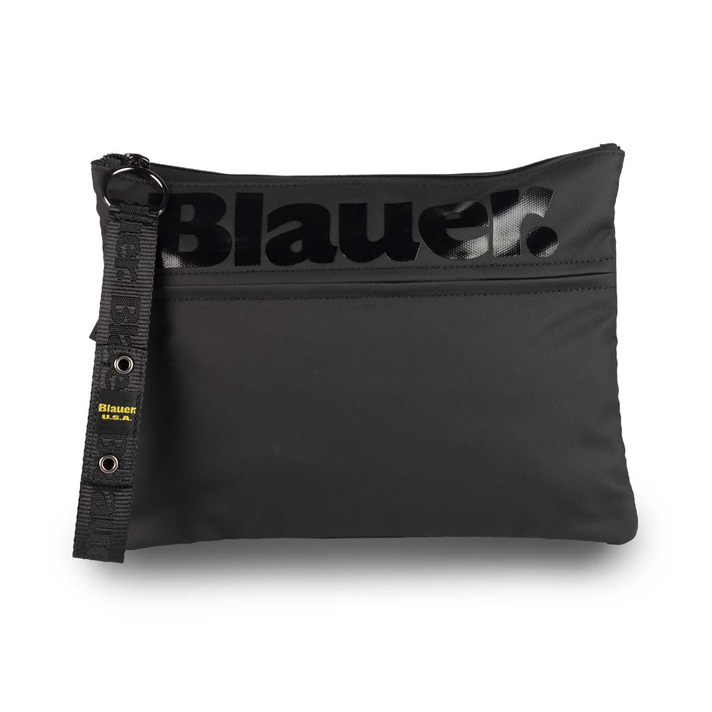 POCHETTE UOMO BLAUER IN NYLON CERATO - COL. NERO