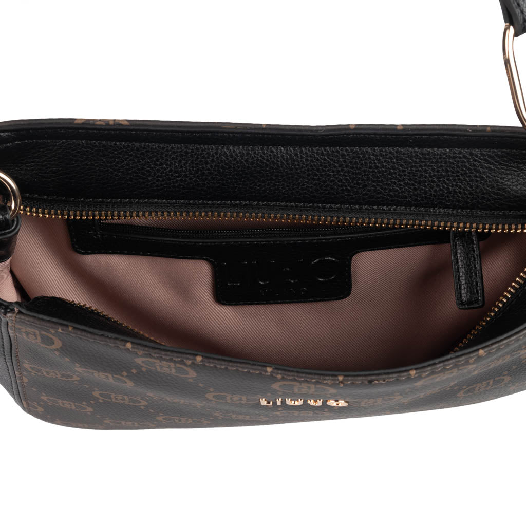 BORSA A SPALLA MEDIA DONNA LIU JO MONOGRAM - COL. NERO