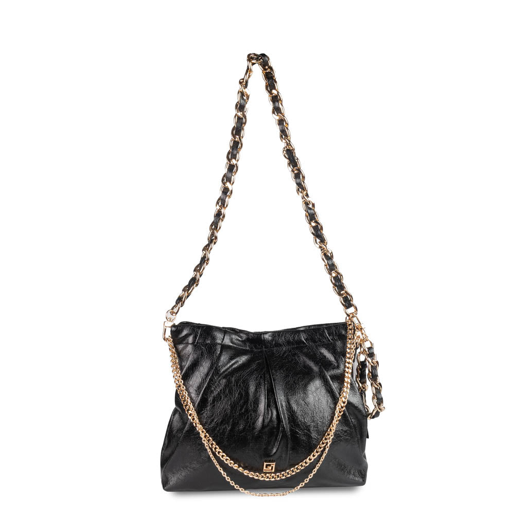 BORSA CROSSBODY DONNA GAUDI' IN VERNICE - COL. NERO
