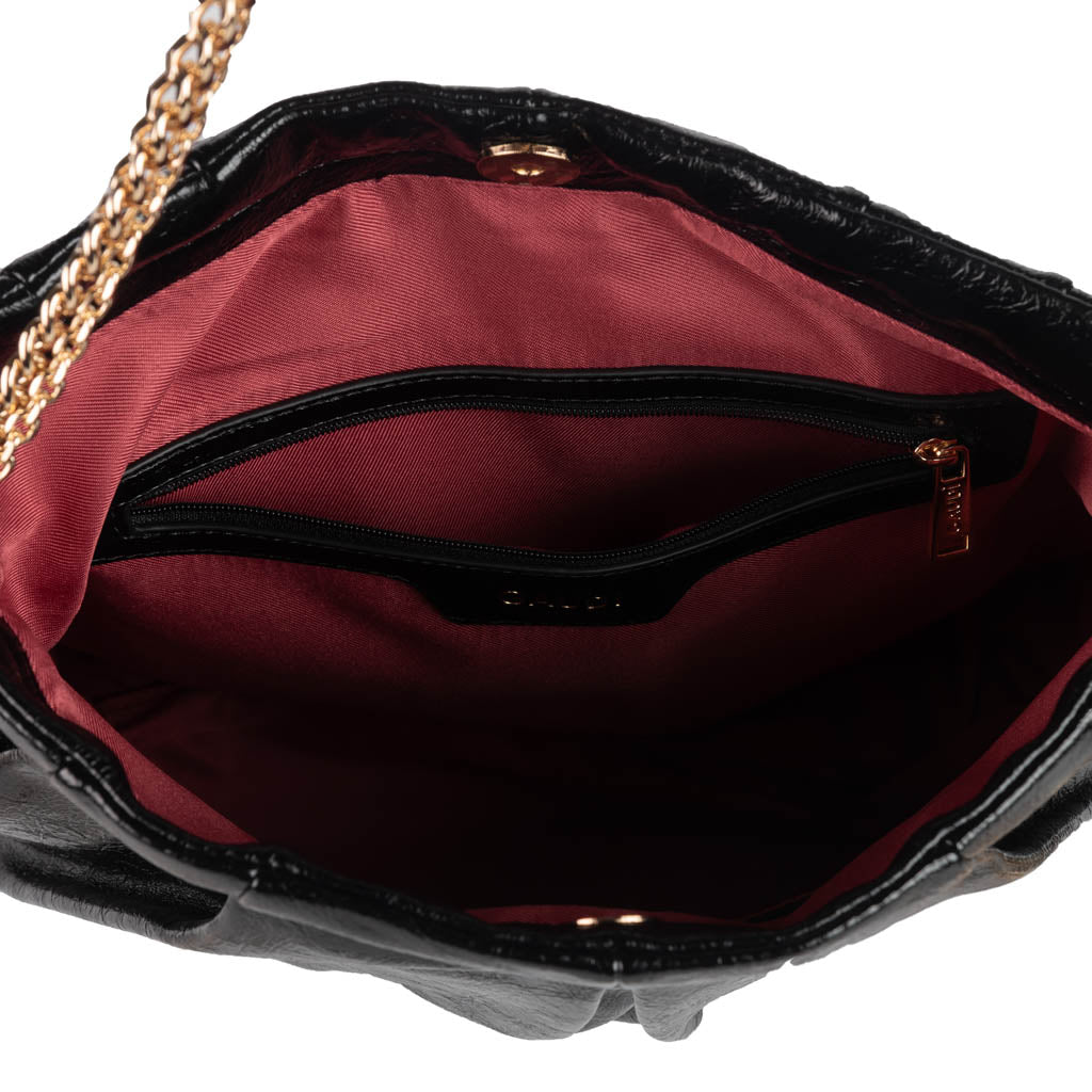 BORSA CROSSBODY DONNA GAUDI' IN VERNICE - COL. NERO
