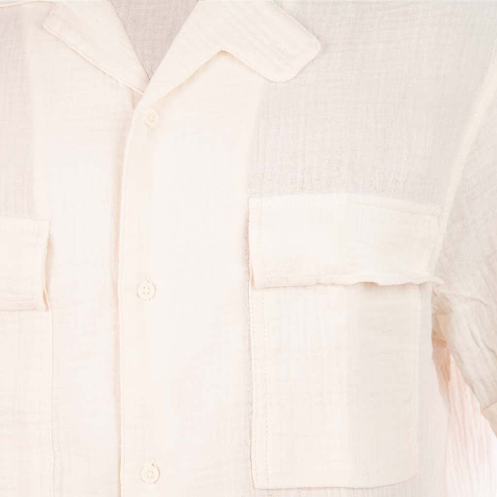 CAMICIA ANTONY MORATO IN COTONE A MANICHE CORTE - COL. BURRO