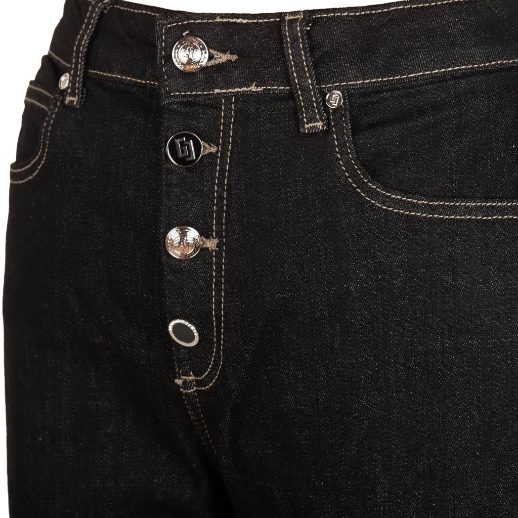 JEANS DONNA GAUDI' A VITA ALTA CON BOTTONI