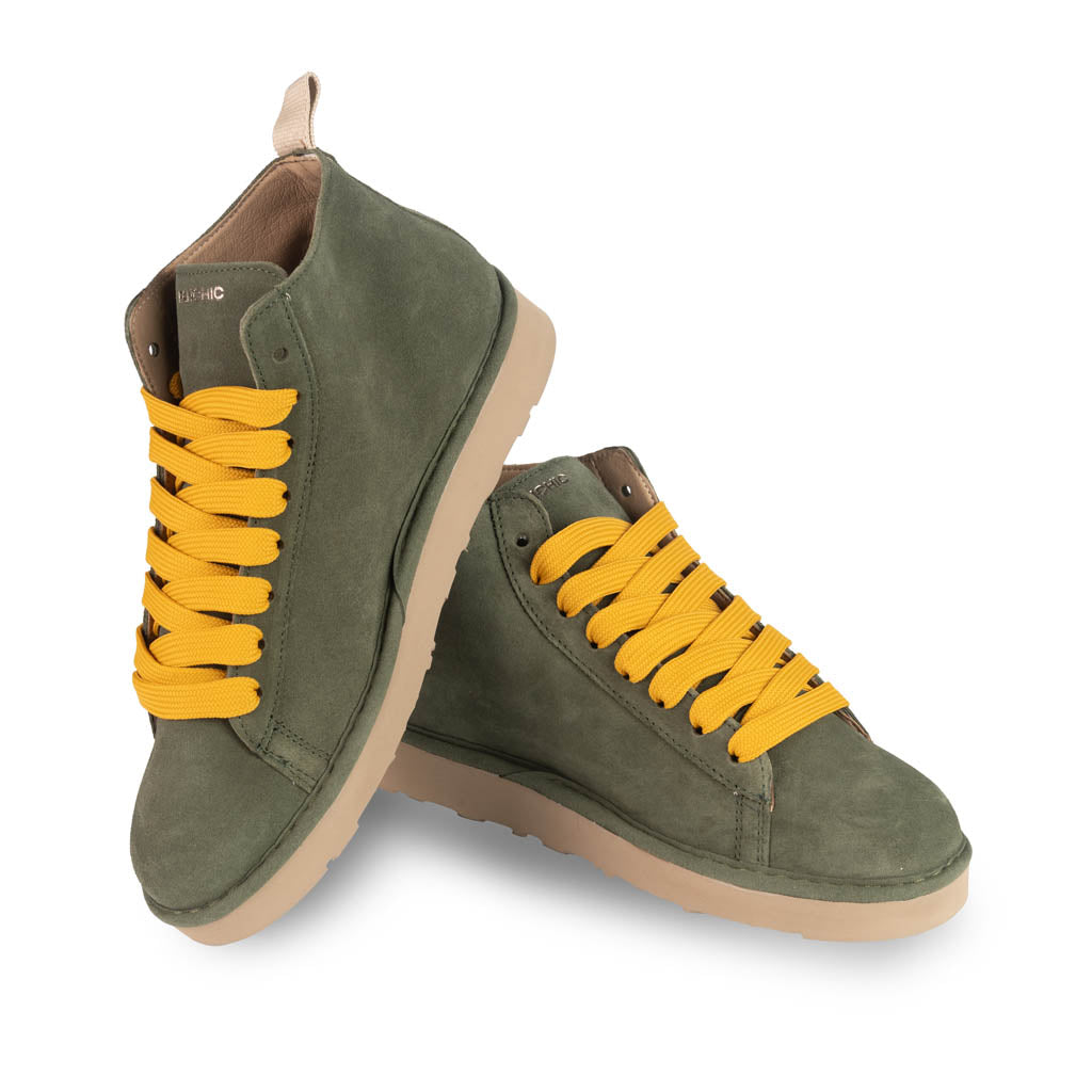 POLACCHINO UOMO PANCHIC IN CAMOSCIO - COL. MILITARE / GIALLO