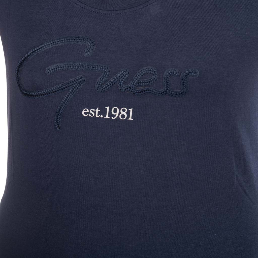 T-SHIRT DONNA GUESS CON LOGO FRONTALE RICAMATO - Colori disponibili: 3