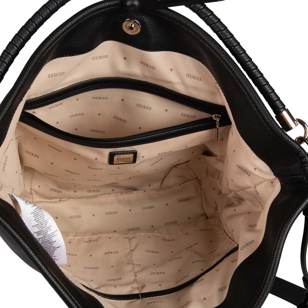 BORSA A MANO HOBO DONNA GUESS IN ECOPELLE - COL. NERO