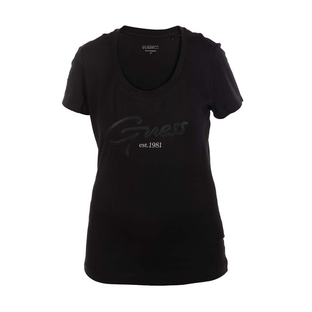 T-SHIRT DONNA GUESS CON LOGO FRONTALE RICAMATO - Colori disponibili: 3