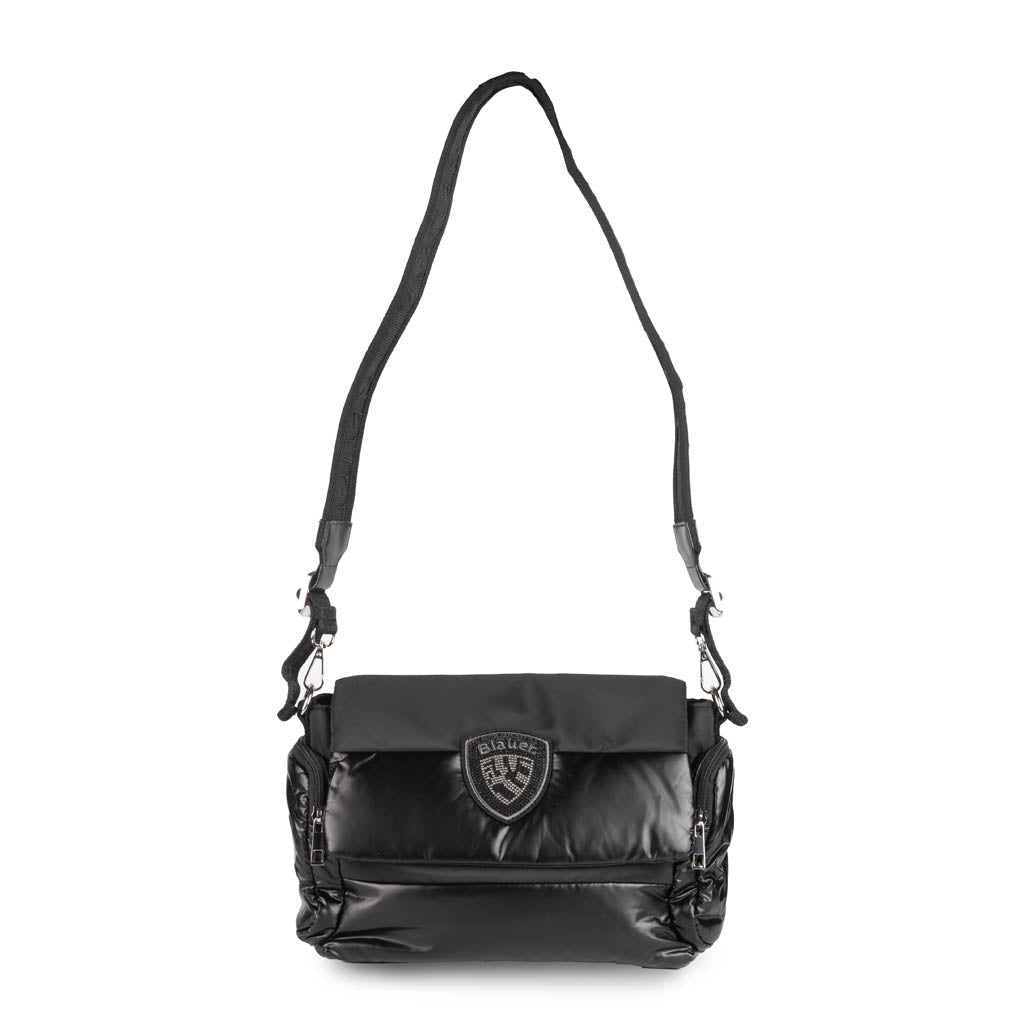 TRACOLLA DONNA BLAUER CON LOGO E STRASS - COL. NERO