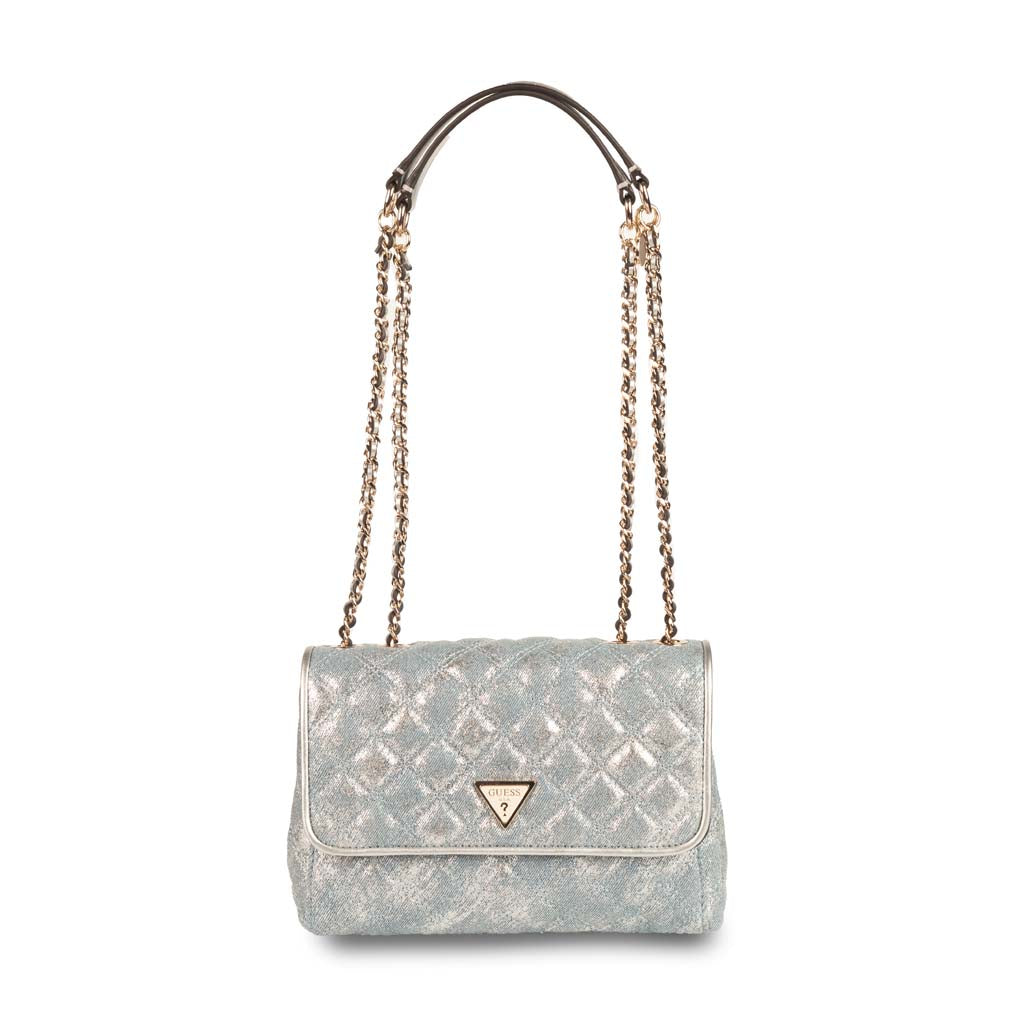 BORSETTA DONNA GUESS EFFETTO DENIM METALIZZATO - COL. BLU DENIM