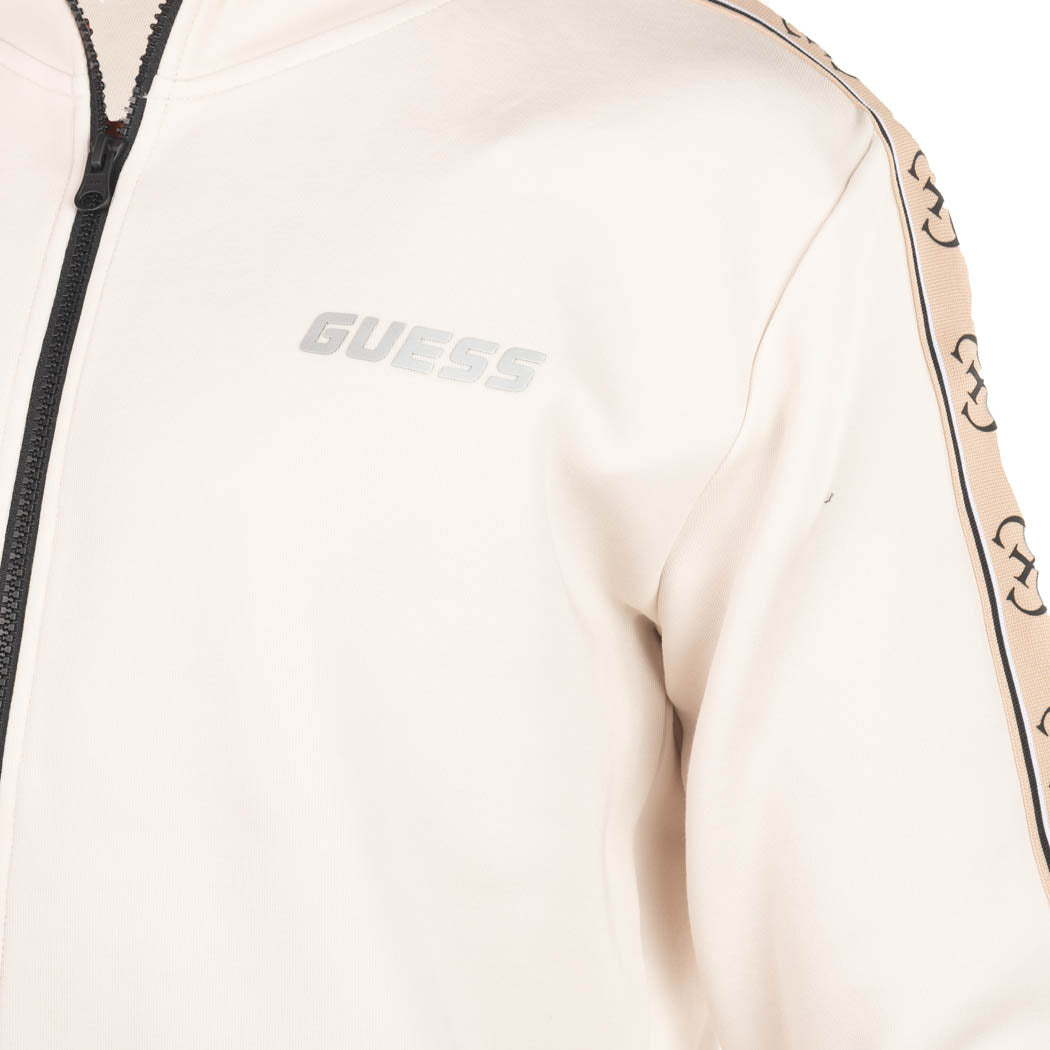 FELPA UOMO GUESS CON BANDA LOGATA - COL. CREMA