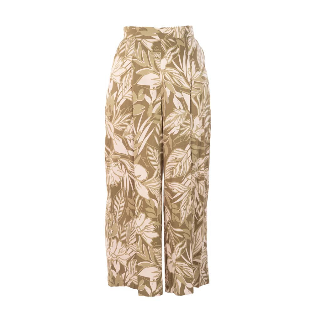 PANTALONE DONNA GAUDI' CON STAMPA FOLIAGE - COL. SALICE