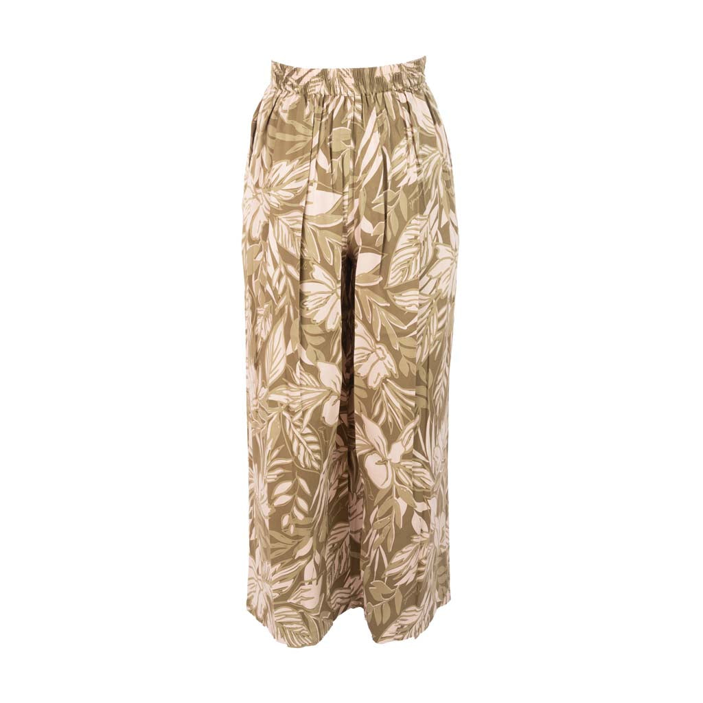 PANTALONE DONNA GAUDI' CON STAMPA FOLIAGE - COL. SALICE