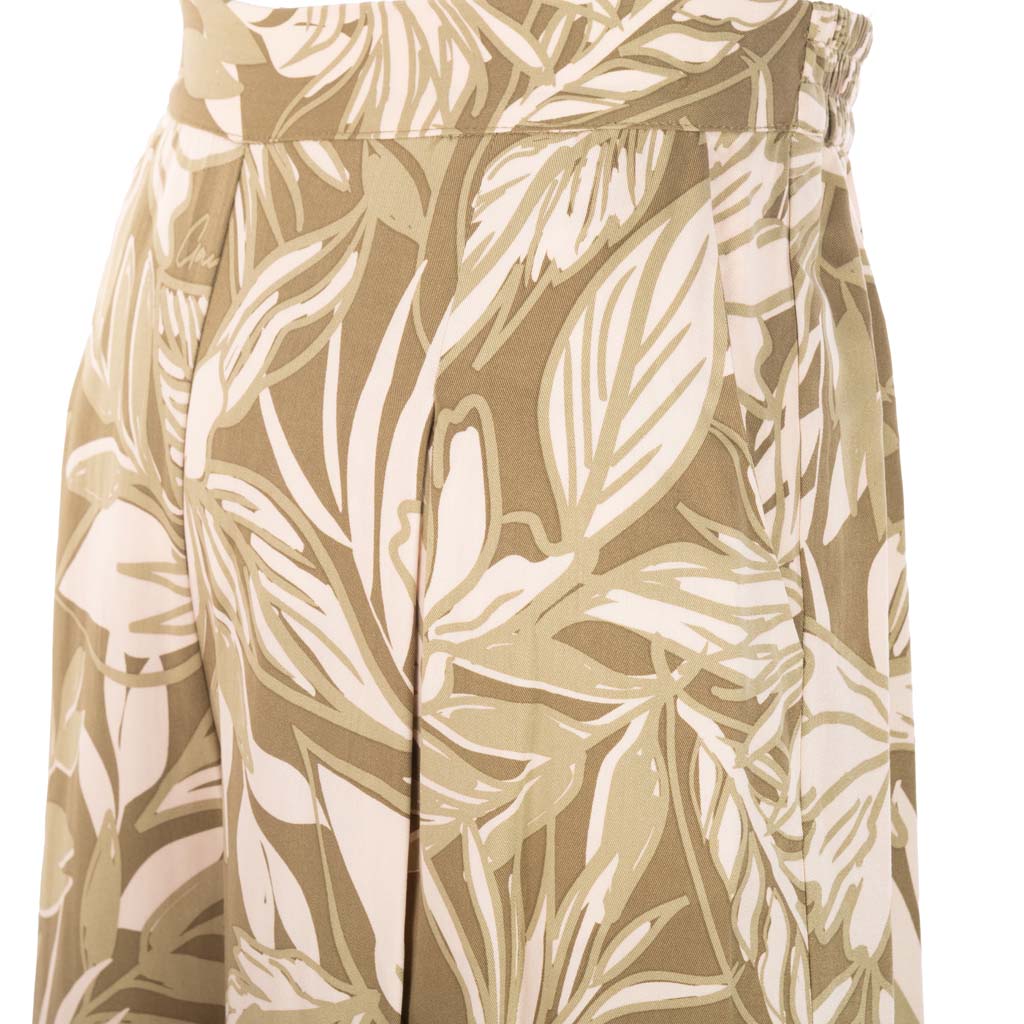PANTALONE DONNA GAUDI' CON STAMPA FOLIAGE - COL. SALICE