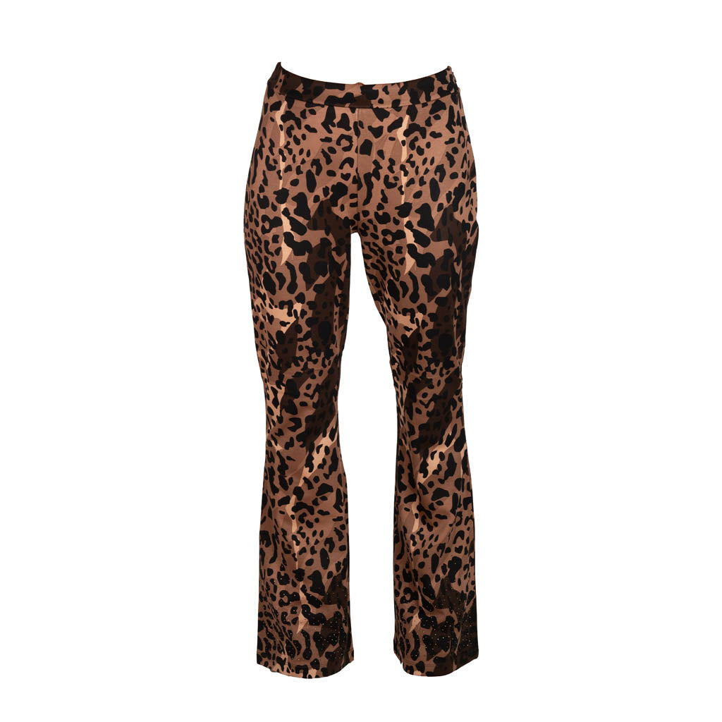PANTALONI DONNA LIU JO BETTER CON STAMPA ANIMALIER - COL. CIOCCOLATO