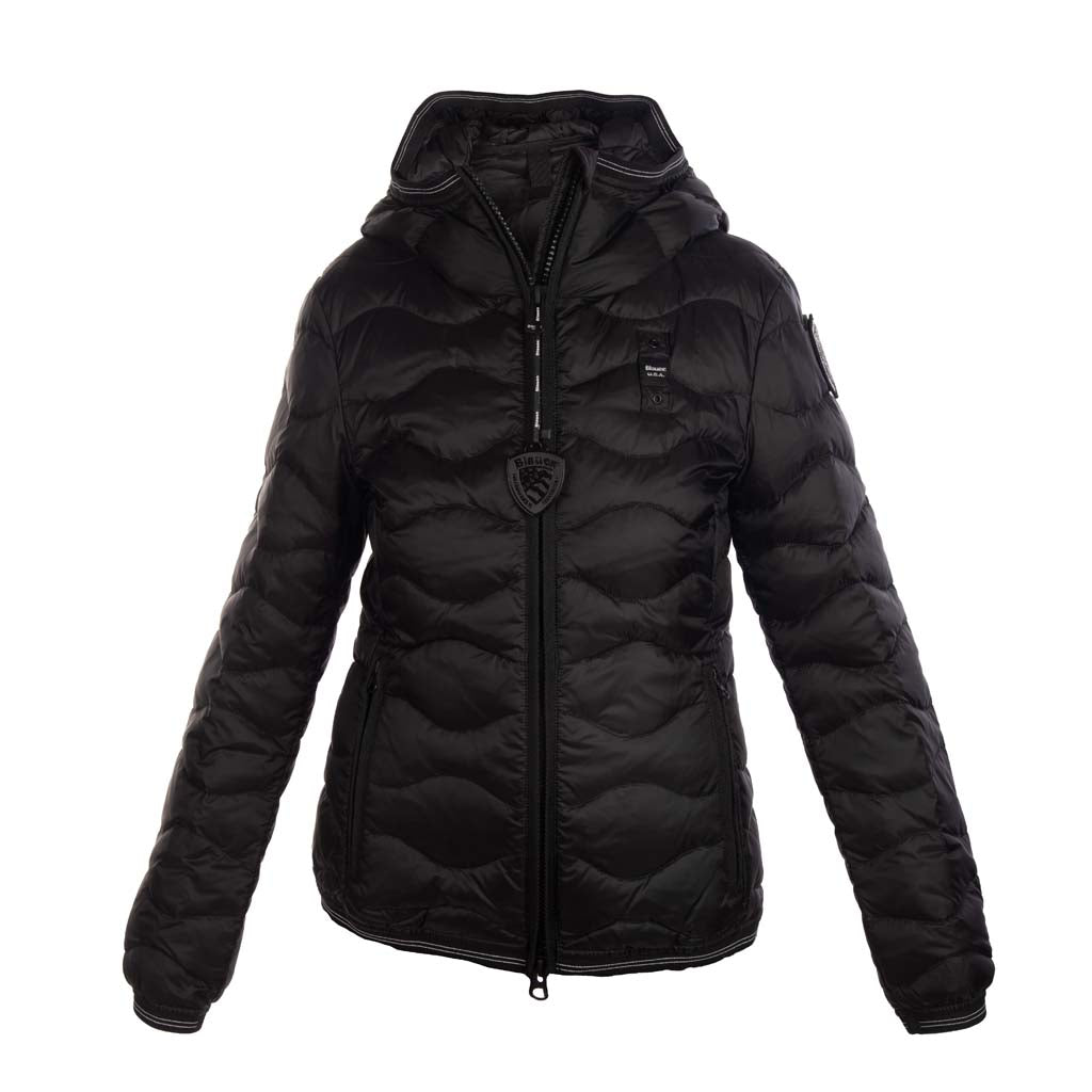 PIUMINO DONNA BLAUER CON CAPPUCCIO MOD. "CAMELIA" - COL. NERO