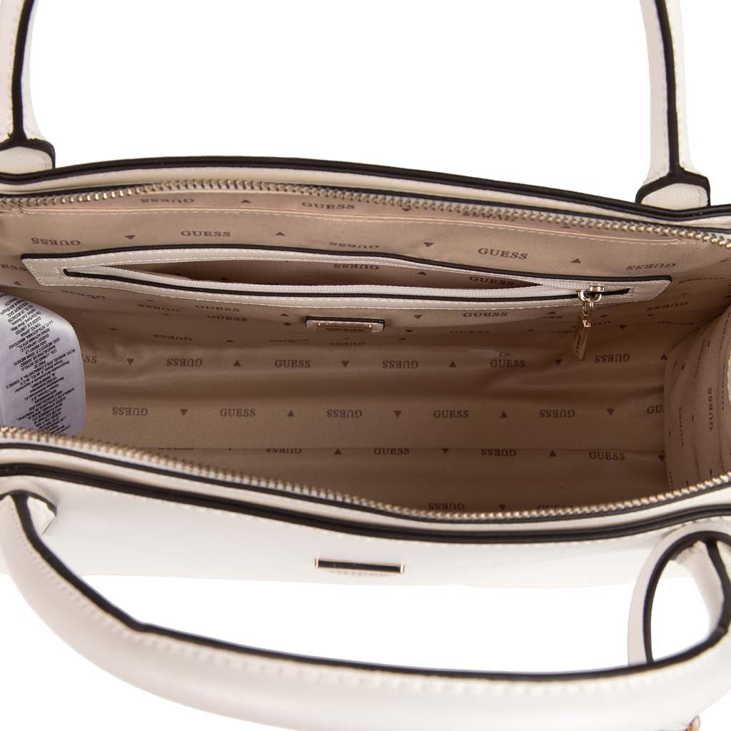 BORSA A MANO DONNA GUESS CON CHARM CUORE - COL. BIANCO