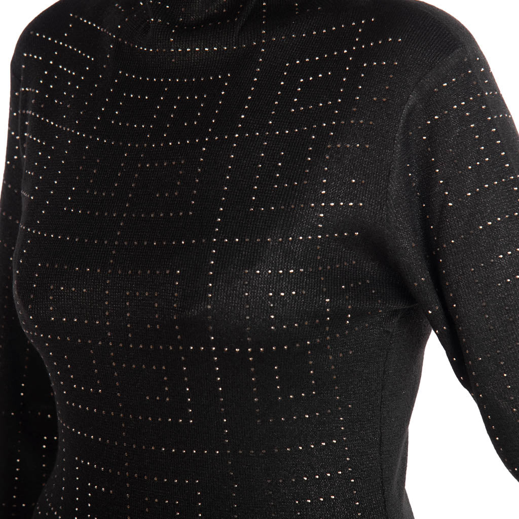 ABITO DONNA GAUDì CON COLLO ALTO E STRASS - Colori disponibili: 2