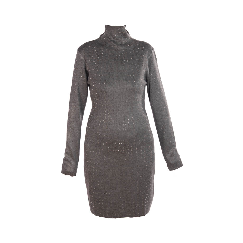 ABITO DONNA GAUDì CON COLLO ALTO E STRASS - Colori disponibili: 2