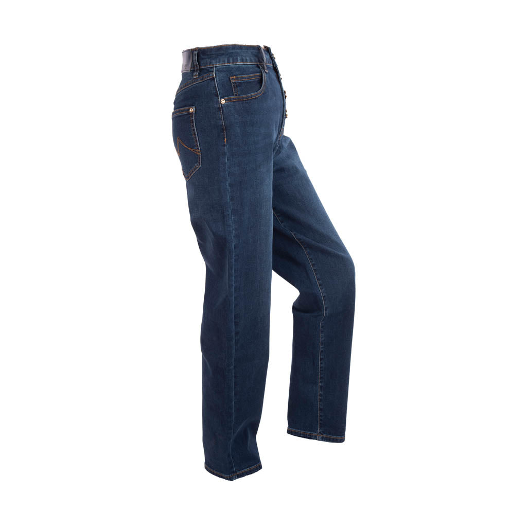 JEANS DONNA GAUDì A VITA ALTA CON BOTTONI - COL. BLU DENIM