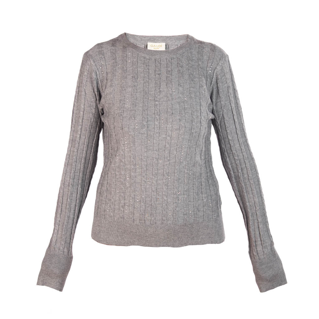 MAGLIA GIROCOLLO DONNA GAUDì CON STRASS - Colori disponibili: 3