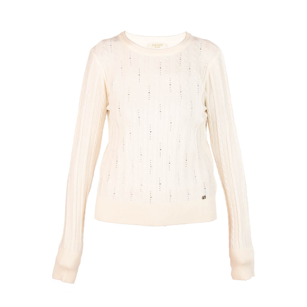 MAGLIA GIROCOLLO DONNA GAUDì CON STRASS - Colori disponibili: 3