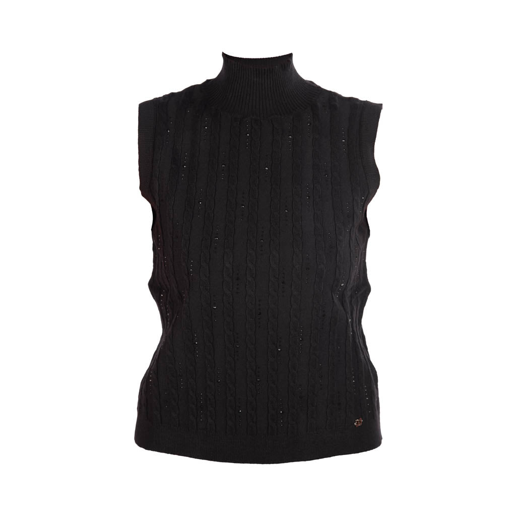 TOP DONNA GAUDì IN MAGLIA A TRECCE CON STRASS - Colori disponibili: 3