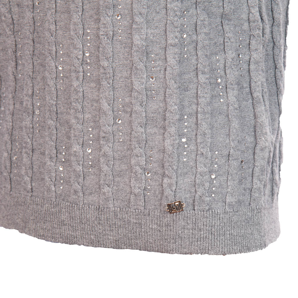 TOP DONNA GAUDì IN MAGLIA A TRECCE CON STRASS - Colori disponibili: 3