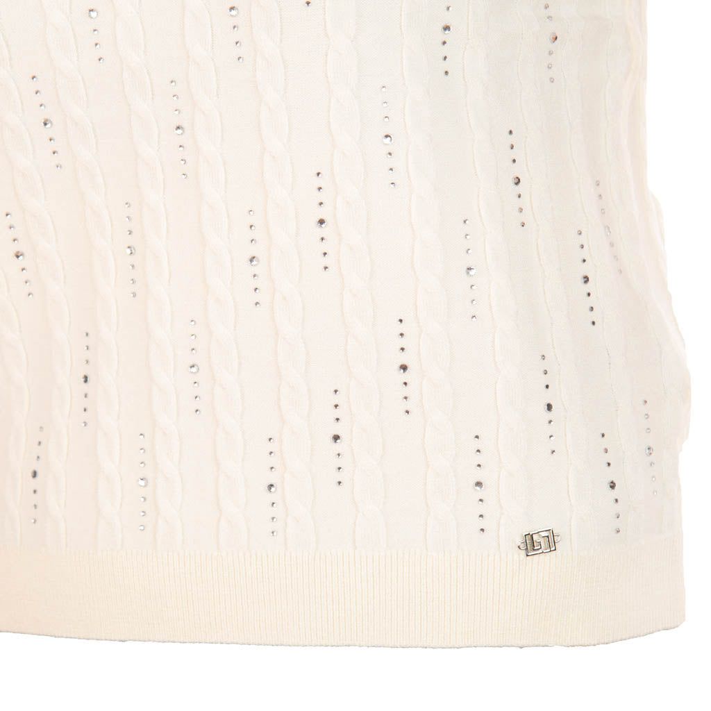 TOP DONNA GAUDì IN MAGLIA A TRECCE CON STRASS - Colori disponibili: 3