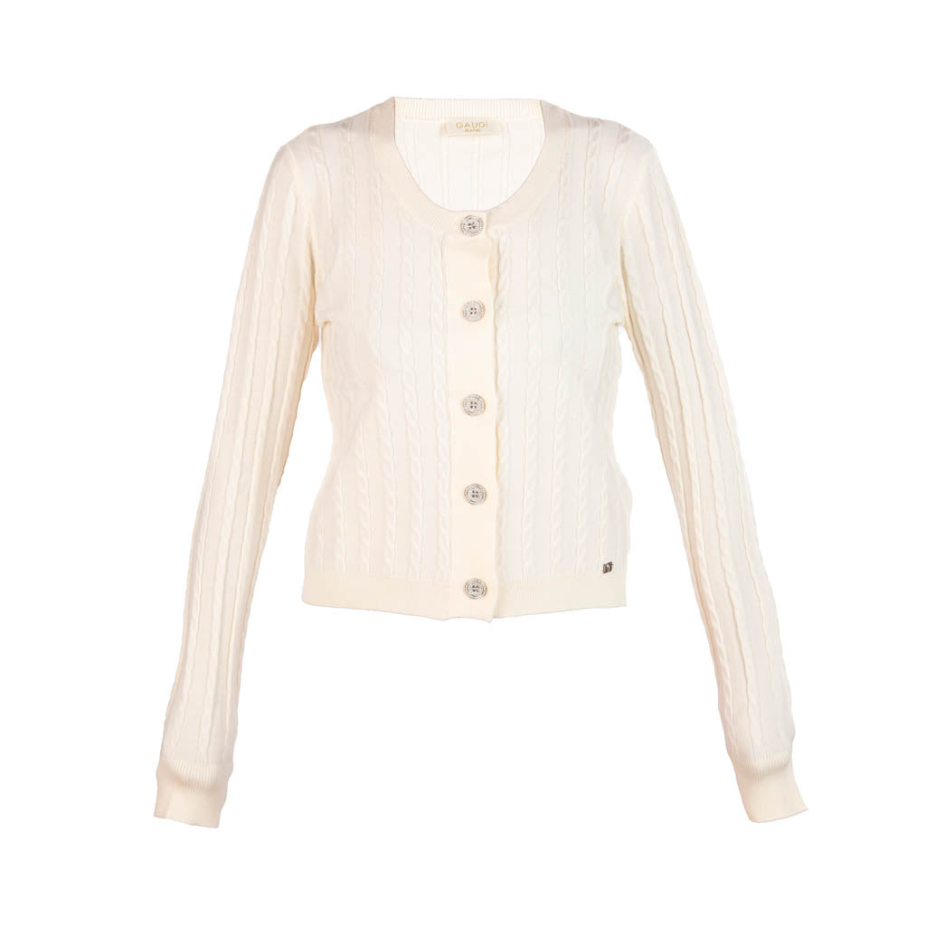 CARDIGAN DONNA GAUDì CON STRASS E BOTTONI - Colori disponibili: 3