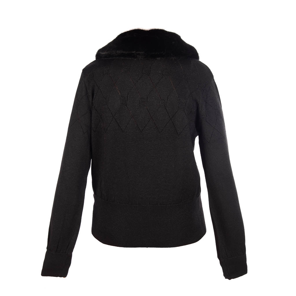 POLO DONNA GAUDì CON COLLETTO IN PELLICCIA SINTETICA - Colori disponibili: 2