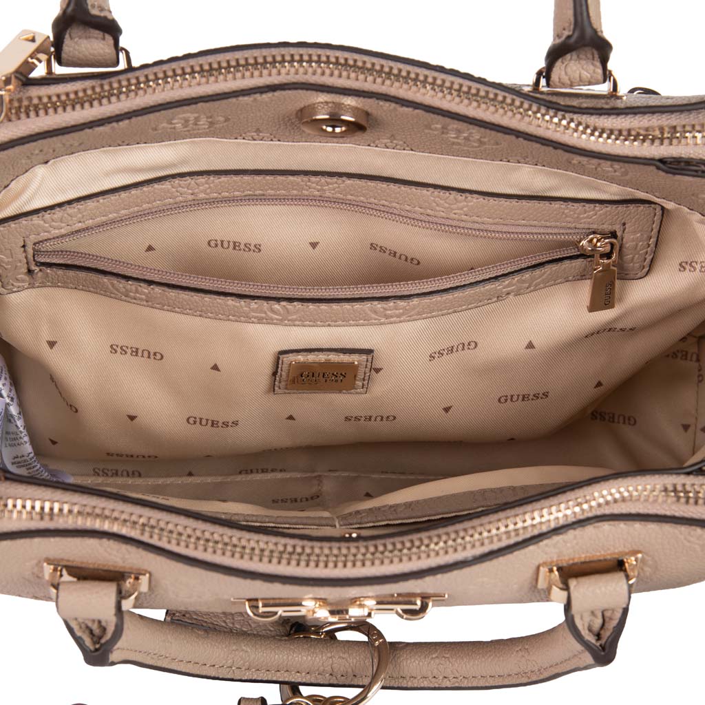 BORSA DONNA GUESS LOGO 4G PEONY CON CHARM - COL. TORTORA