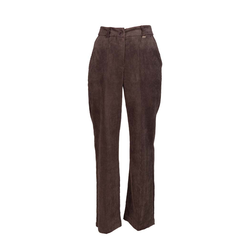 PANTALONE DONNA ARTIGLI IN VELLUTO A COSTE - COL. CIOCCOLATO