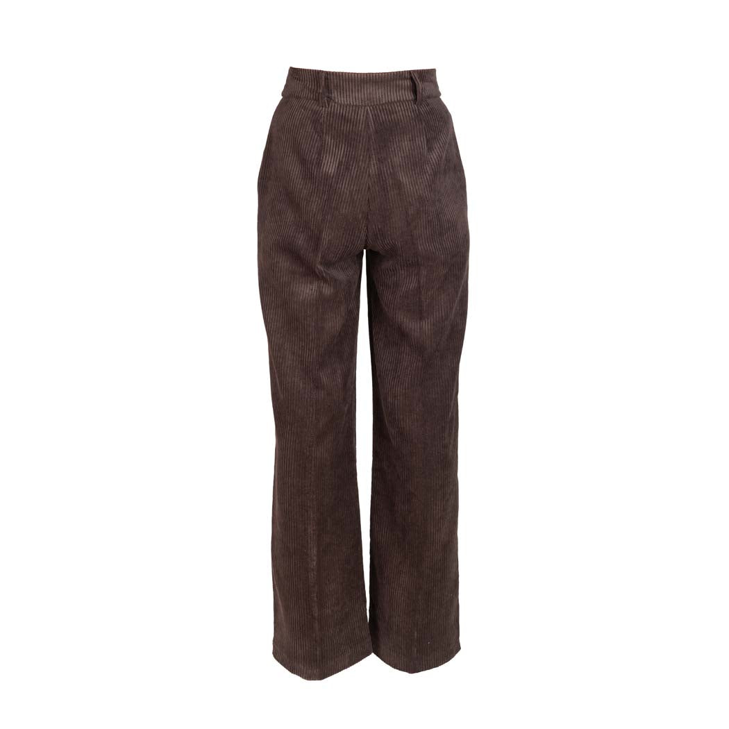PANTALONE DONNA ARTIGLI IN VELLUTO A COSTE - COL. CIOCCOLATO