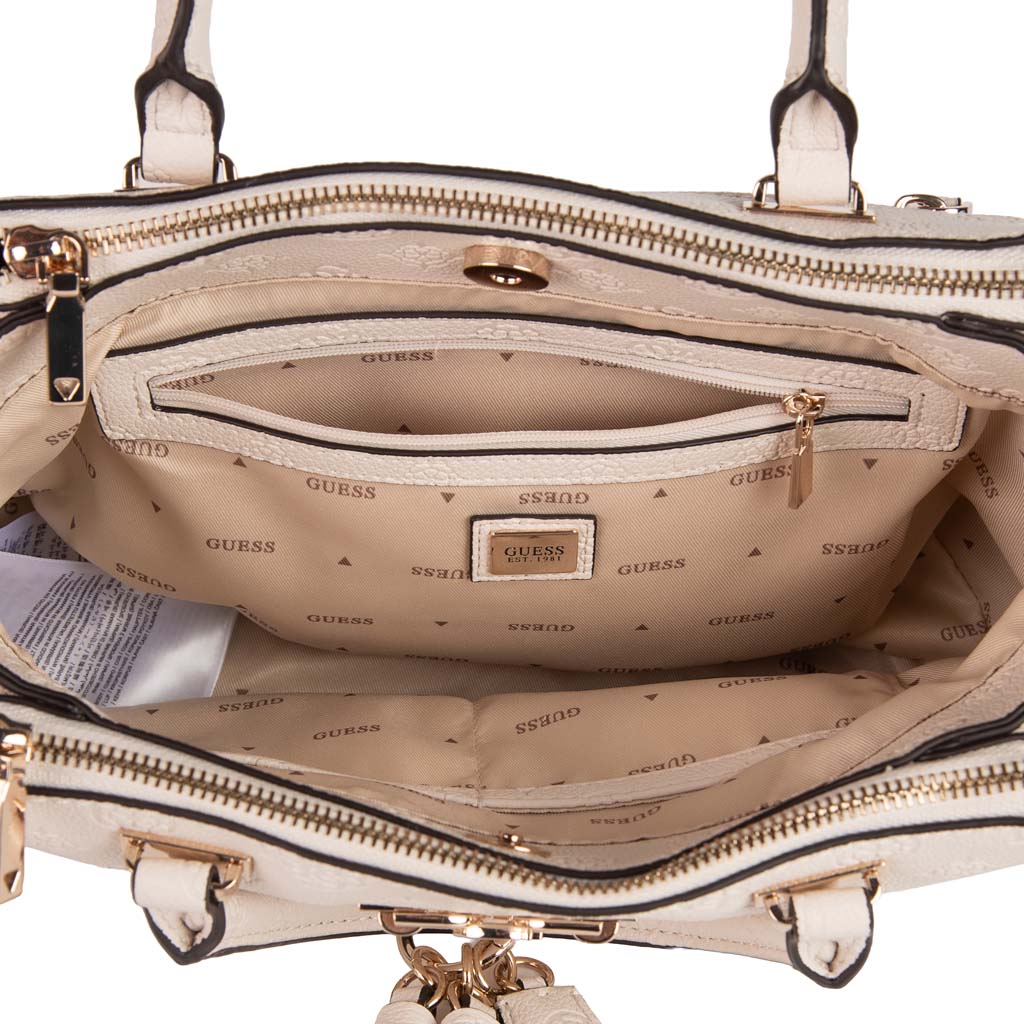 BORSA DONNA GUESS LOGO 4G PEONY CON CHARM - COL. AVORIO