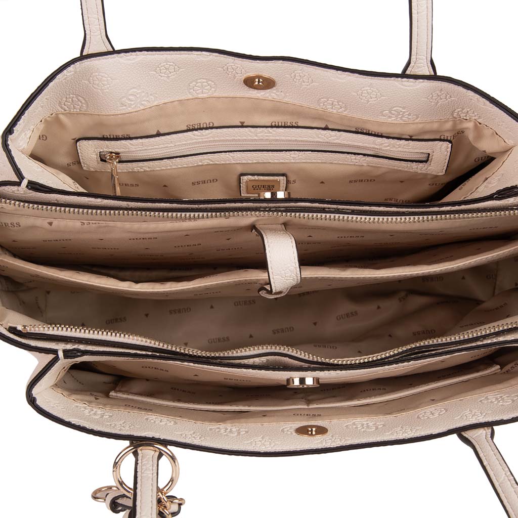 BORSA TOTE DONNA GUESS LOGO 4G PEONY - COL. AVORIO