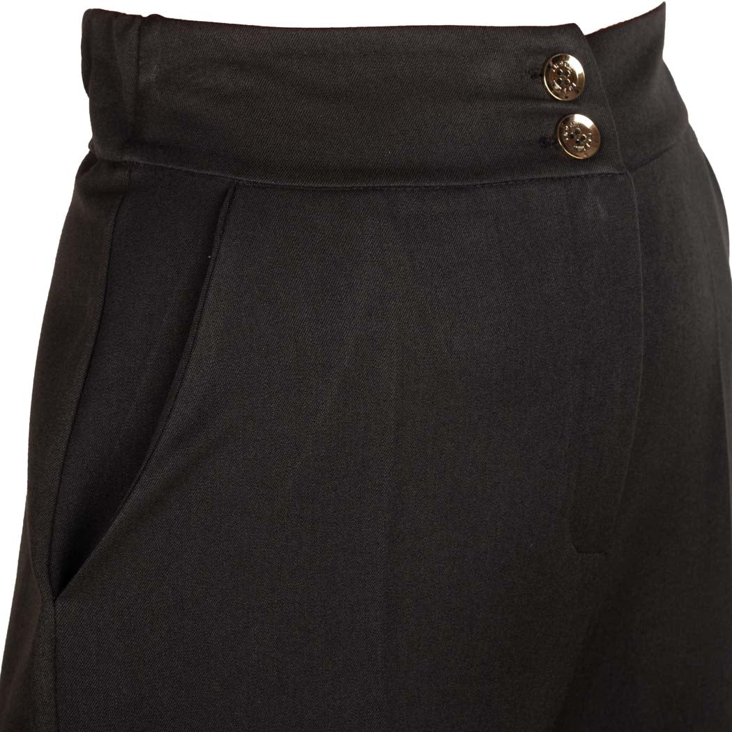 PANTALONI PALAZZO DONNA ARTIGLI A VITA ALTA - COL. NERO