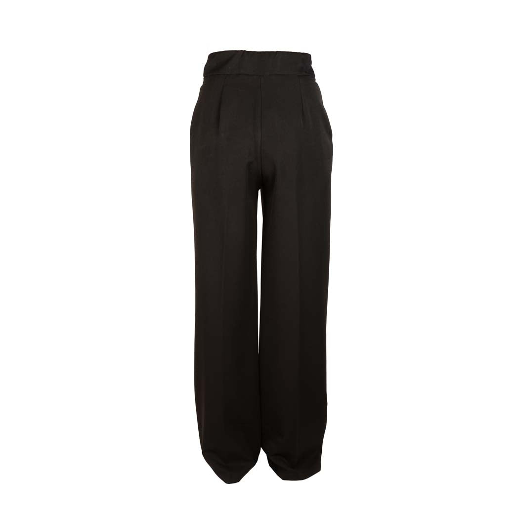 PANTALONI PALAZZO DONNA ARTIGLI A VITA ALTA - COL. NERO